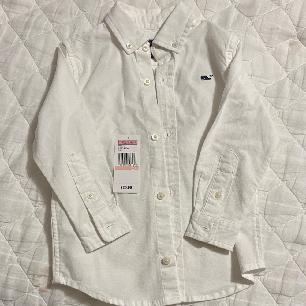 Vineyard Vines White Button Down Kids Shirt